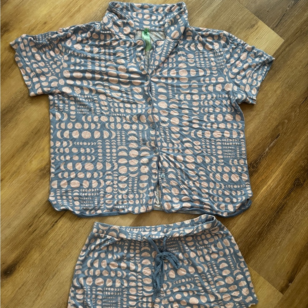 Honeydew Intimates Blue and Pink Moon Phase Pajama Set